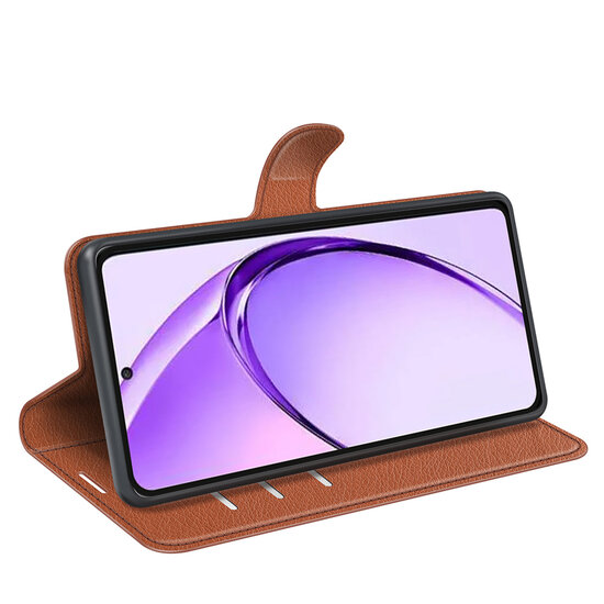 Oppo A80 5G Hoesje - MobyDefend Kunstleren Wallet Book Case (Sluiting Voorkant) - Bruin