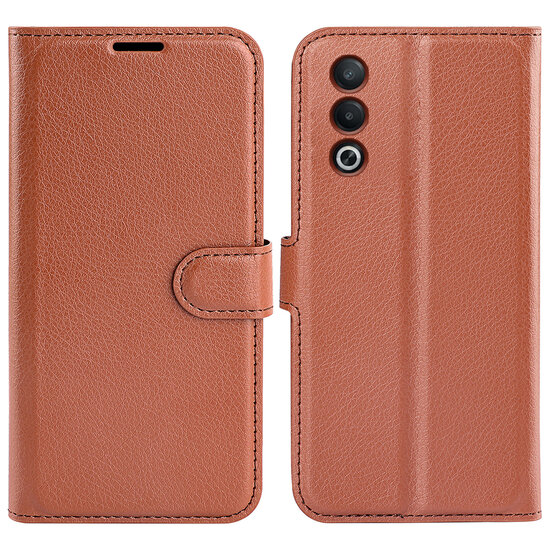 Oppo A80 5G Hoesje - MobyDefend Kunstleren Wallet Book Case (Sluiting Voorkant) - Bruin