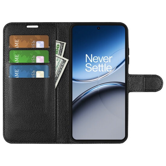 OnePlus Nord 4 Hoesje - MobyDefend Kunstleren Wallet Book Case (Sluiting Voorkant) - Zwart