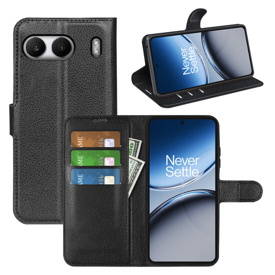 OnePlus Nord 4 Hoesje - MobyDefend Kunstleren Wallet Book Case (Sluiting Voorkant) - Zwart