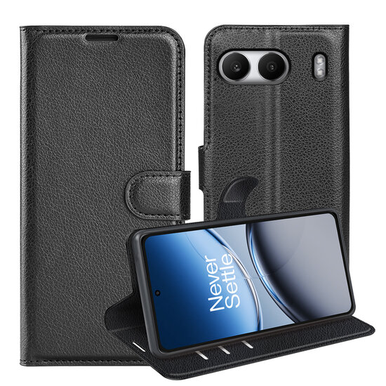 OnePlus Nord 4 Hoesje - MobyDefend Kunstleren Wallet Book Case (Sluiting Voorkant) - Zwart