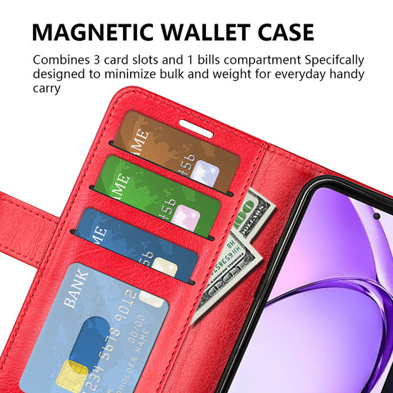 Oppo A80 5G Hoesje - MobyDefend Wallet Book Case (Sluiting Achterkant) - Bruin