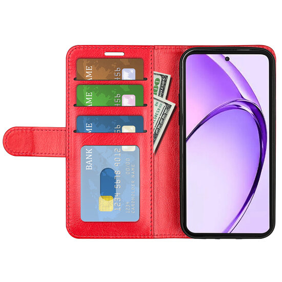 Oppo A80 5G Hoesje - MobyDefend Wallet Book Case (Sluiting Achterkant) - Rood