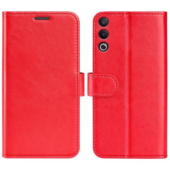 Oppo A80 5G Hoesje - MobyDefend Wallet Book Case (Sluiting Achterkant) - Rood