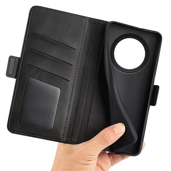 Oppo Reno12 F Hoesje - MobyDefend Luxe Wallet Book Case (Sluiting Zijkant) - Zwart