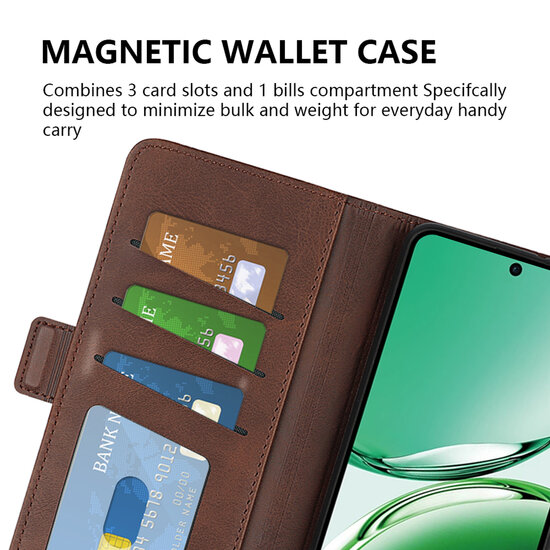 Oppo Reno12 F Hoesje - MobyDefend Luxe Wallet Book Case (Sluiting Zijkant) - Rood
