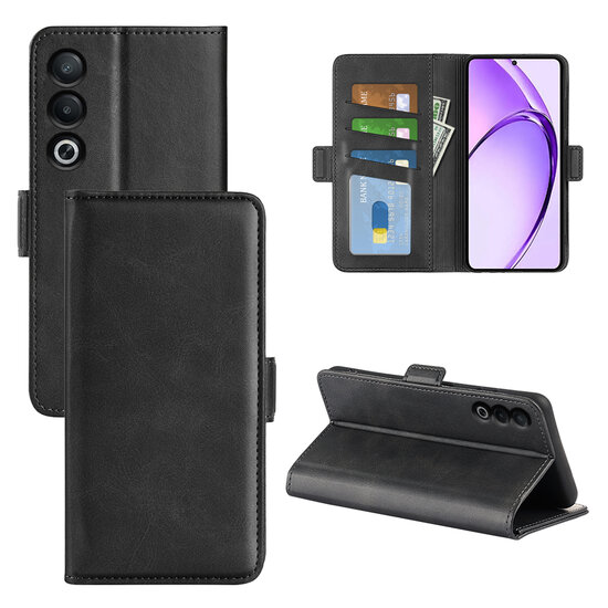 Oppo A80 5G Hoesje - MobyDefend Luxe Wallet Book Case (Sluiting Zijkant) - Zwart