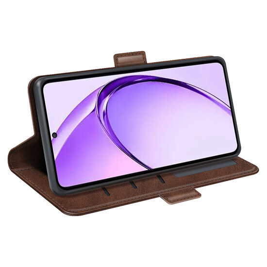 Oppo A80 5G Hoesje - MobyDefend Luxe Wallet Book Case (Sluiting Zijkant) - Bruin
