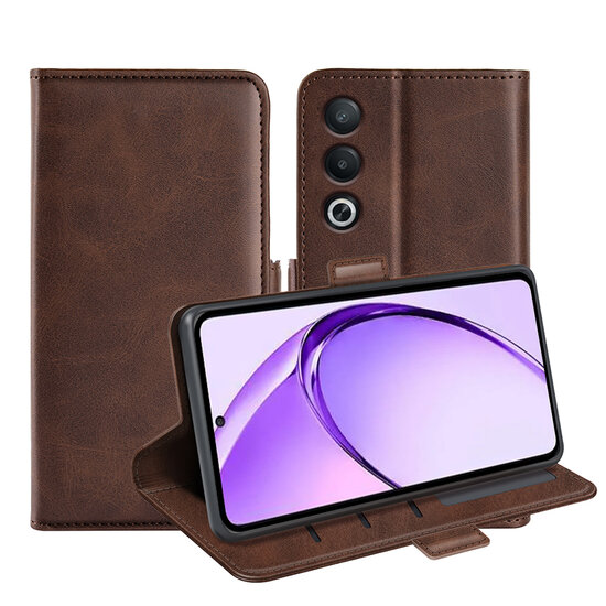Oppo A80 5G Hoesje - MobyDefend Luxe Wallet Book Case (Sluiting Zijkant) - Bruin