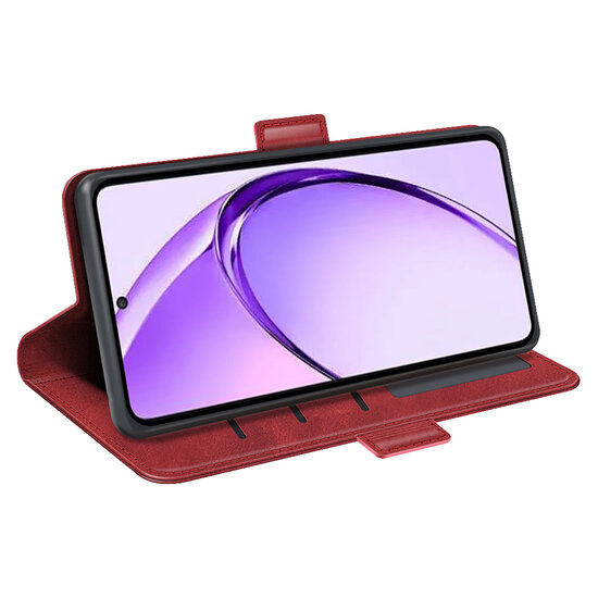 Oppo A80 5G Hoesje - MobyDefend Luxe Wallet Book Case (Sluiting Zijkant) - Rood