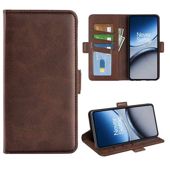 OnePlus Nord 4 Hoesje - MobyDefend Luxe Wallet Book Case (Sluiting Zijkant) - Bruin