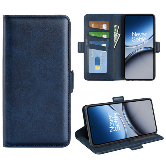 OnePlus Nord 4 Hoesje - MobyDefend Luxe Wallet Book Case (Sluiting Zijkant) - Blauw