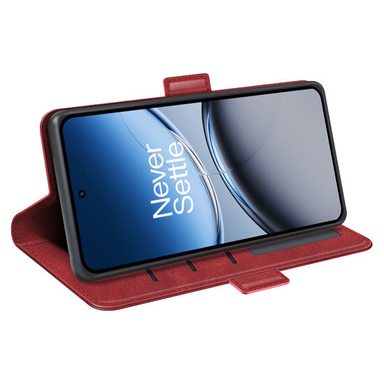 OnePlus Nord 4 Hoesje - MobyDefend Luxe Wallet Book Case (Sluiting Zijkant) - Rood