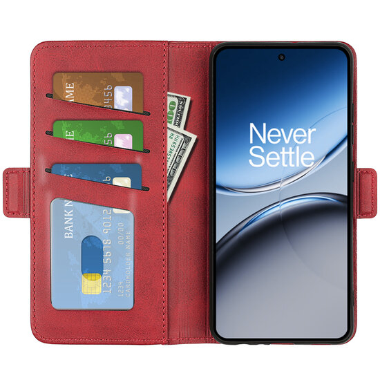 OnePlus Nord 4 Hoesje - MobyDefend Luxe Wallet Book Case (Sluiting Zijkant) - Rood