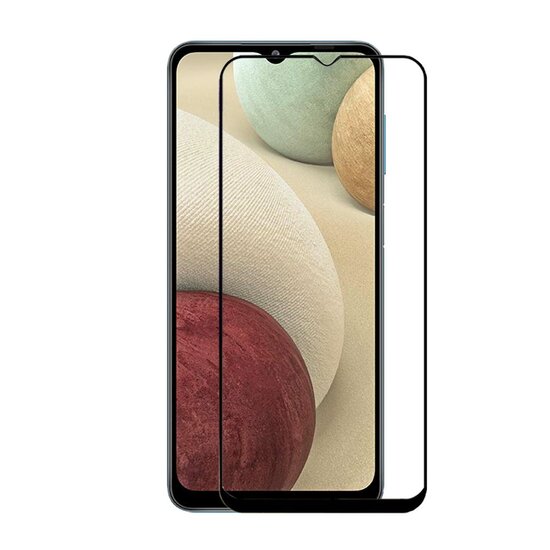 3-Pack Samsung Galaxy A12 / M12 Screenprotectors - MobyDefend Screensavers Met Zwarte Randen - Gehard Glas