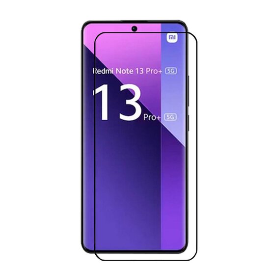 3-Pack Xiaomi Redmi Note 13 Pro Plus Screenprotectors - MobyDefend Screensavers Met Zwarte Randen - Gehard Glas