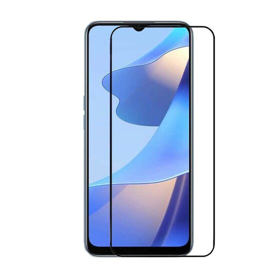 Oppo A16 / A16s / A54s Screenprotector - MobyDefend Screensaver Met Zwarte Randen - Gehard Glas