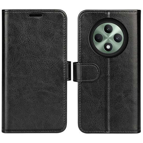 Oppo Reno12 F Hoesje - MobyDefend Wallet Book Case (Sluiting Achterkant) - Zwart