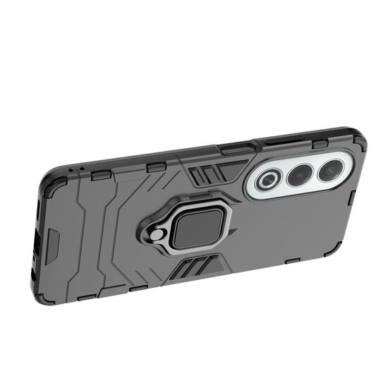 Oppo A80 5G Hoesje - MobyDefend Dubbelgelaagde Pantsercase Met Standaard - Zwart