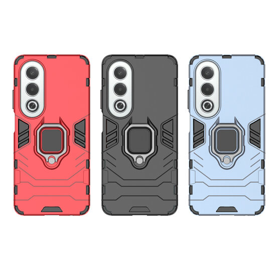 Oppo A80 5G Hoesje - MobyDefend Dubbelgelaagde Pantsercase Met Standaard - Zwart