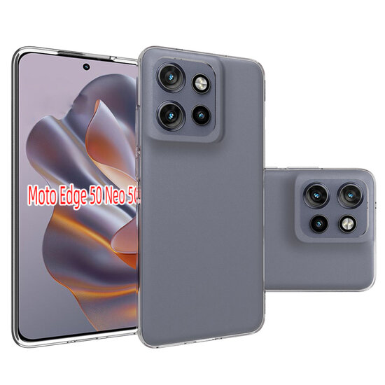 Motorola Edge 50 Neo Hoesje - MobyDefend Transparante TPU Backcover - Volledig Doorzichtig