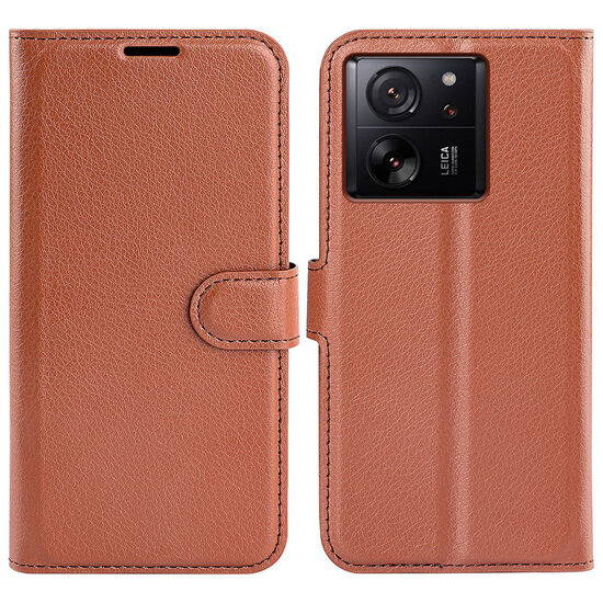 Xiaomi 13T / 13T Pro Hoesje - MobyDefend Kunstleren Wallet Book Case (Sluiting Voorkant) - Bruin