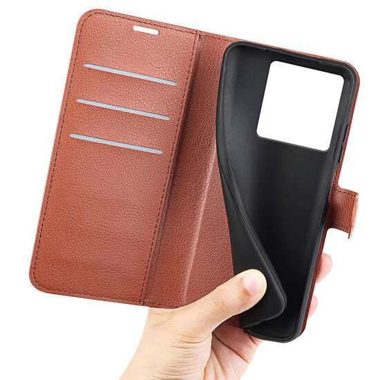 Xiaomi 13T / 13T Pro Hoesje - MobyDefend Kunstleren Wallet Book Case (Sluiting Voorkant) - Bruin