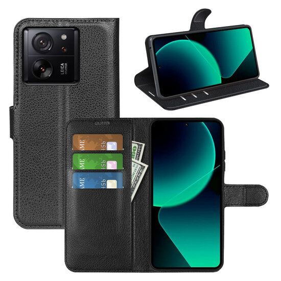 Xiaomi 13T / 13T Pro Hoesje - MobyDefend Kunstleren Wallet Book Case (Sluiting Voorkant) - Zwart