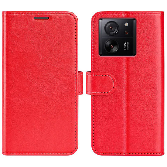 Xiaomi 13T / 13T Pro Hoesje - MobyDefend Wallet Book Case (Sluiting Achterkant) - Rood