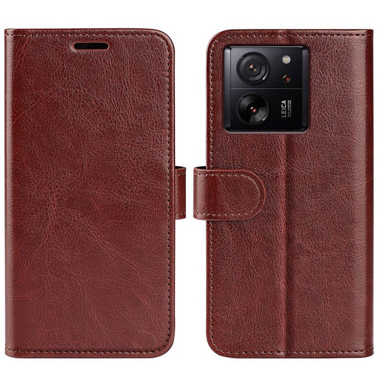 Xiaomi 13T / 13T Pro Hoesje - MobyDefend Wallet Book Case (Sluiting Achterkant) - Bruin