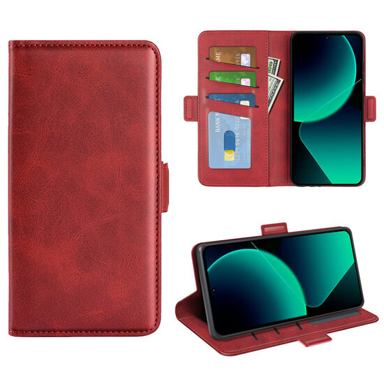 Xiaomi 13T / 13T Pro Hoesje - MobyDefend Luxe Wallet Book Case (Sluiting Zijkant) - Rood