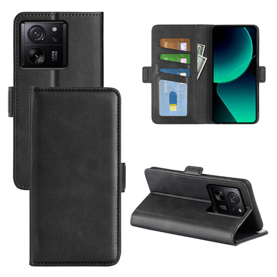 Xiaomi 13T / 13T Pro Hoesje - MobyDefend Luxe Wallet Book Case (Sluiting Zijkant) - Zwart