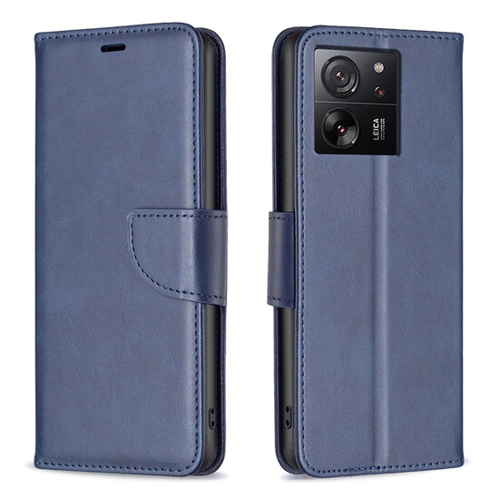 Xiaomi 13T / 13T Pro Hoesje - MobyDefend Wallet Book Case Met Koord - Blauw