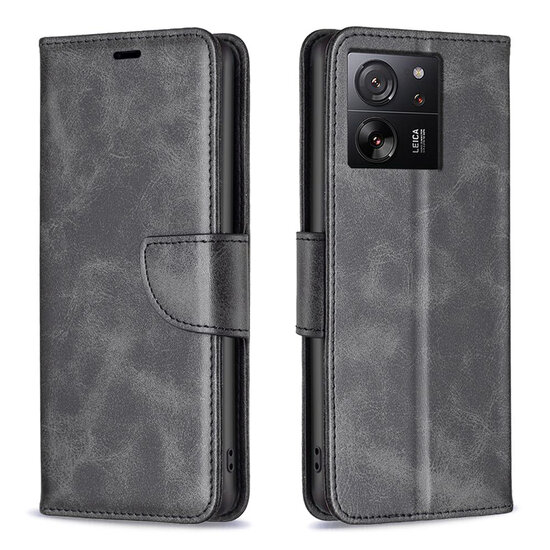 Xiaomi 13T / 13T Pro Hoesje - MobyDefend Wallet Book Case Met Koord - Zwart