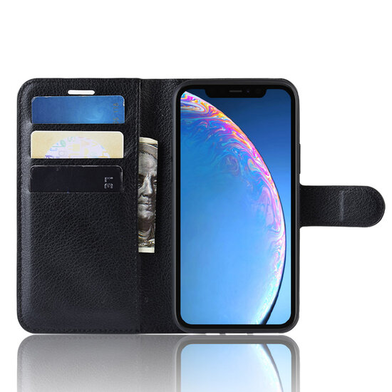 iPhone 11 Hoesje - MobyDefend Kunstleren Wallet Book Case (Sluiting Voorkant) - Zwart