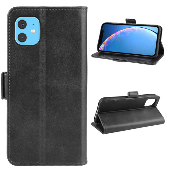 iPhone 11 Hoesje - MobyDefend Luxe Wallet Book Case (Sluiting Zijkant) - Zwart