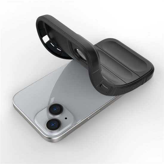 iPhone 15 Hoesje - MobyDefend TPU Gripcase - Zwart