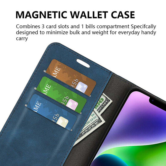 iPhone 15 Hoesje - Luxe Wallet Bookcase (Magnetische Sluiting) - Roze