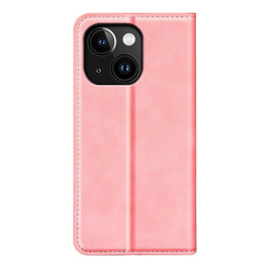iPhone 15 Hoesje - Luxe Wallet Bookcase (Magnetische Sluiting) - Roze