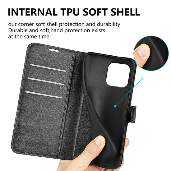 iPhone 15 Hoesje - MobyDefend Kunstleren Wallet Book Case (Sluiting Voorkant) - Bruin