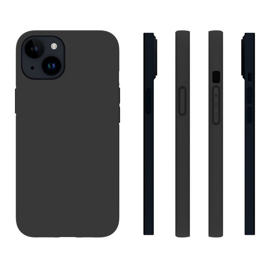 iPhone 15 Hoesje - MobyDefend TPU Backcover - Mat Zwart
