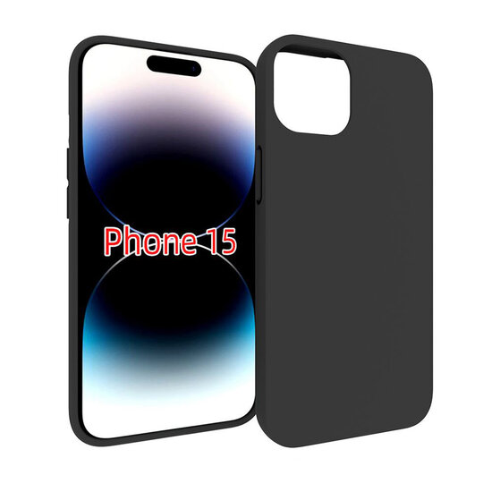iPhone 15 Hoesje - MobyDefend TPU Backcover - Mat Zwart