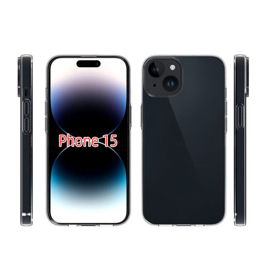 iPhone 15 Hoesje - MobyDefend TPU Backcover - Mat Zwart