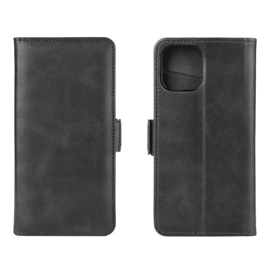 Apple iPhone 12 / iPhone 12 Pro Hoesje - MobyDefend Luxe Wallet Book Case (Sluiting Zijkant) - Zwart