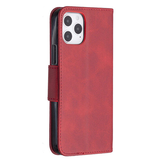 iPhone 12 / iPhone 12 Pro Hoesje - MobyDefend Wallet Book Case Met Koord - Rood