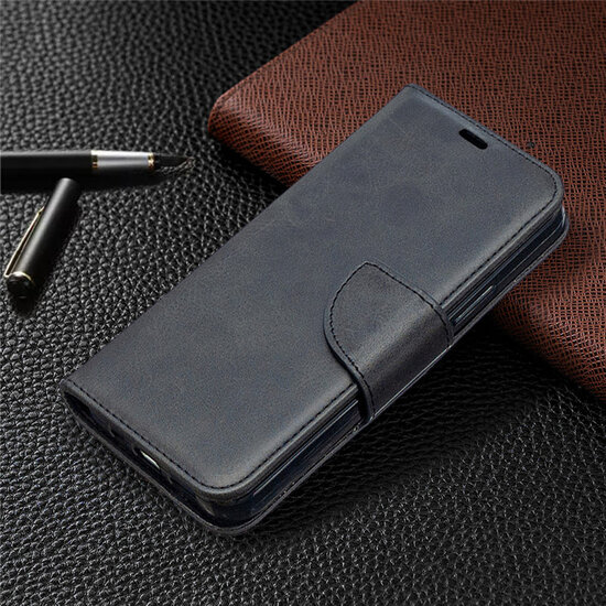 iPhone 12 / iPhone 12 Pro Hoesje - MobyDefend Wallet Book Case Met Koord - Zwart