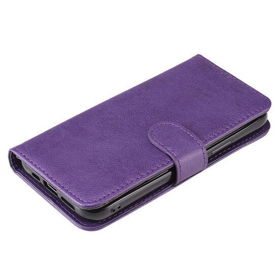 iPhone 12 / iPhone 12 Pro Hoesje - MobyDefend Luxe 2-in-1 Wallet Book Case Met Uitneembare Backcover - Paars
