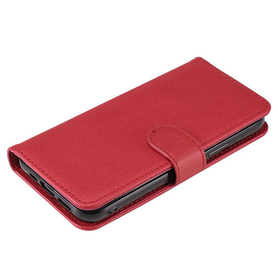 iPhone 12 / iPhone 12 Pro Hoesje - MobyDefend Luxe 2-in-1 Wallet Book Case Met Uitneembare Backcover - Rood