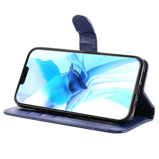 iPhone 12 / iPhone 12 Pro Hoesje - MobyDefend Luxe 2-in-1 Wallet Book Case Met Uitneembare Backcover - Blauw