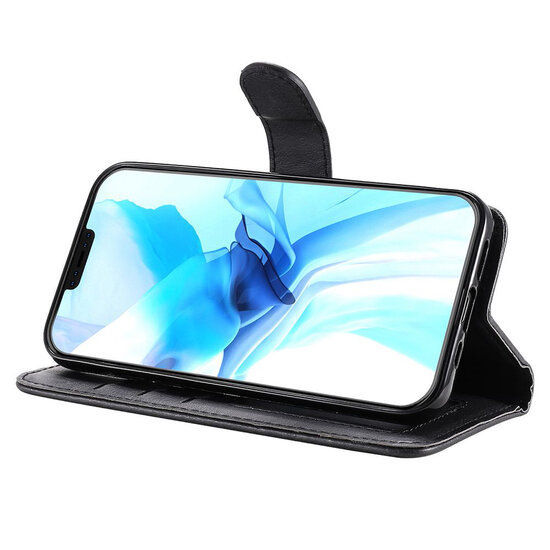 iPhone 12 / iPhone 12 Pro Hoesje - MobyDefend Luxe 2-in-1 Wallet Book Case Met Uitneembare Backcover - Zwart